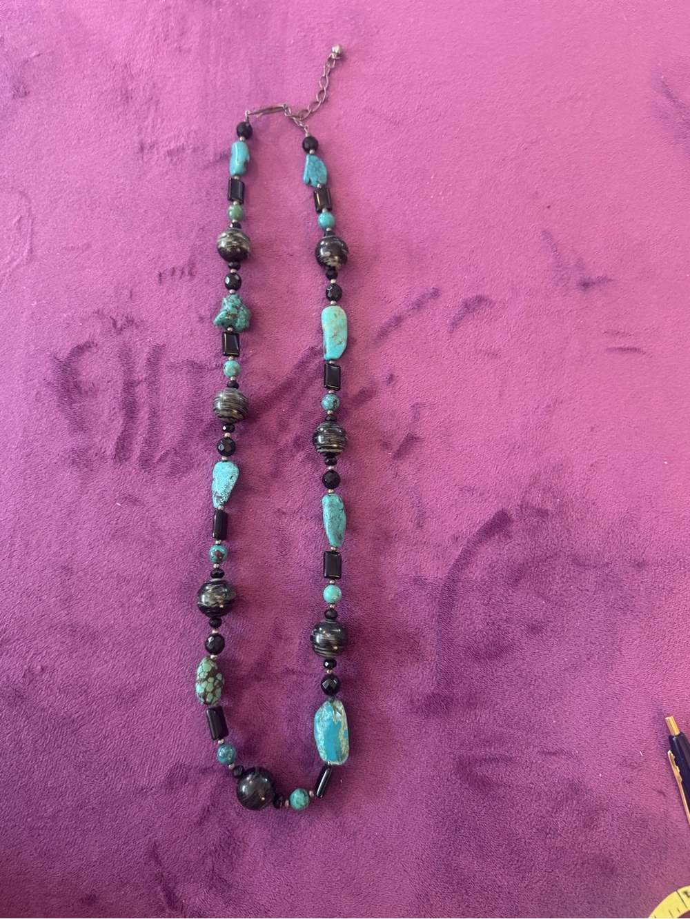 Turquoise and Black Beaded Statement Necklace - Women Jewelry